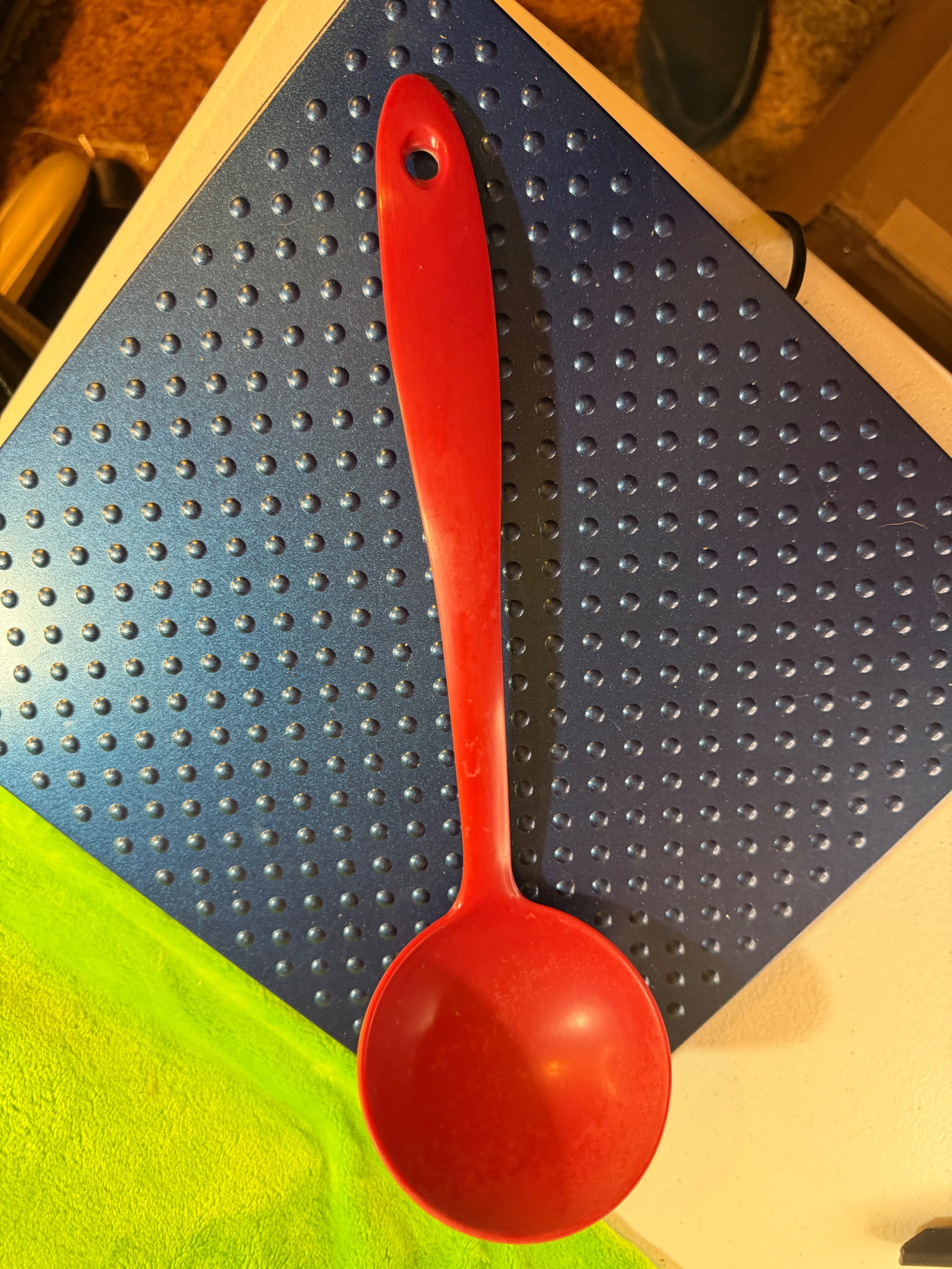 Melamine Tools Red Plastic Ladle with Long Handle