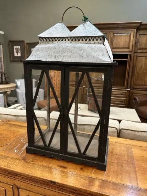 Tin Top 2 Door Metal Lantern