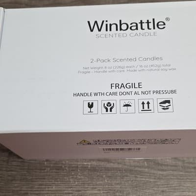 Winbattle 2-Pack Lavender Soy Wax Scented Candles Set 8 oz Each