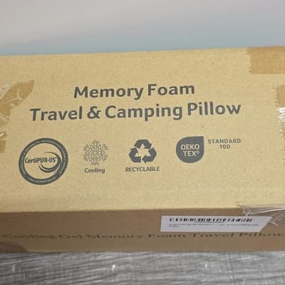 Cooling Gel Memory Foam Standard Head Pillow Blue for Travel and Camping