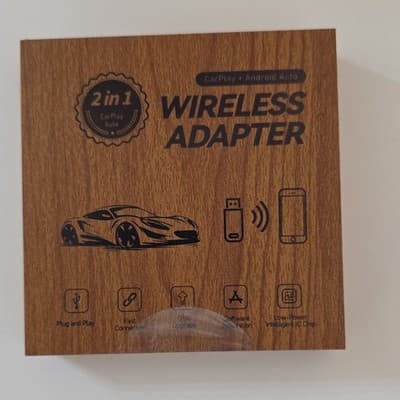 2 in 1 Wireless Adapter for CarPlay & Android Auto, USB-A/USB-C, Plug & Play