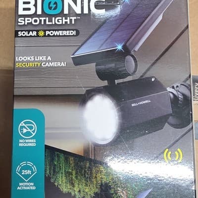 Bell and Howell Bionic Spotlight Solar Motion LED Outdoor Black Wall Mounted