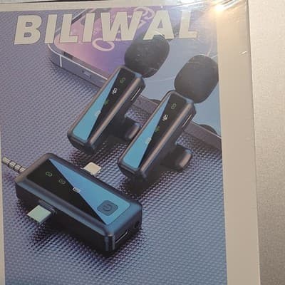 Biliwal 3 IN 1 Wireless Lavalier Microphone, Plug & Play, 20m Range