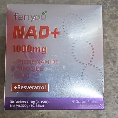 Fenyou NAD+ 1000mg Nicotinamide Riboside PQQ Resveratrol Grape 30 Packets