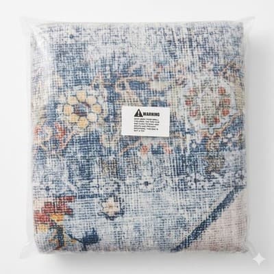 zenicham Non-Slip Distressed Area Rug Blue Gray 5 x 7 ft Rectangle