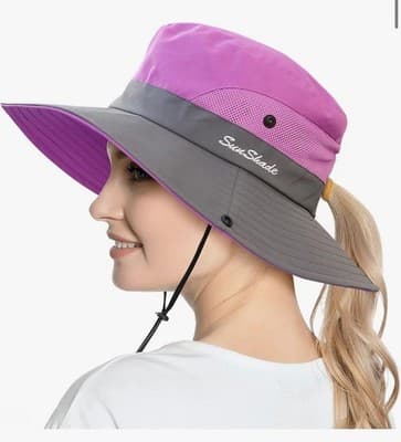 Womens Ponytail Sun Hat
