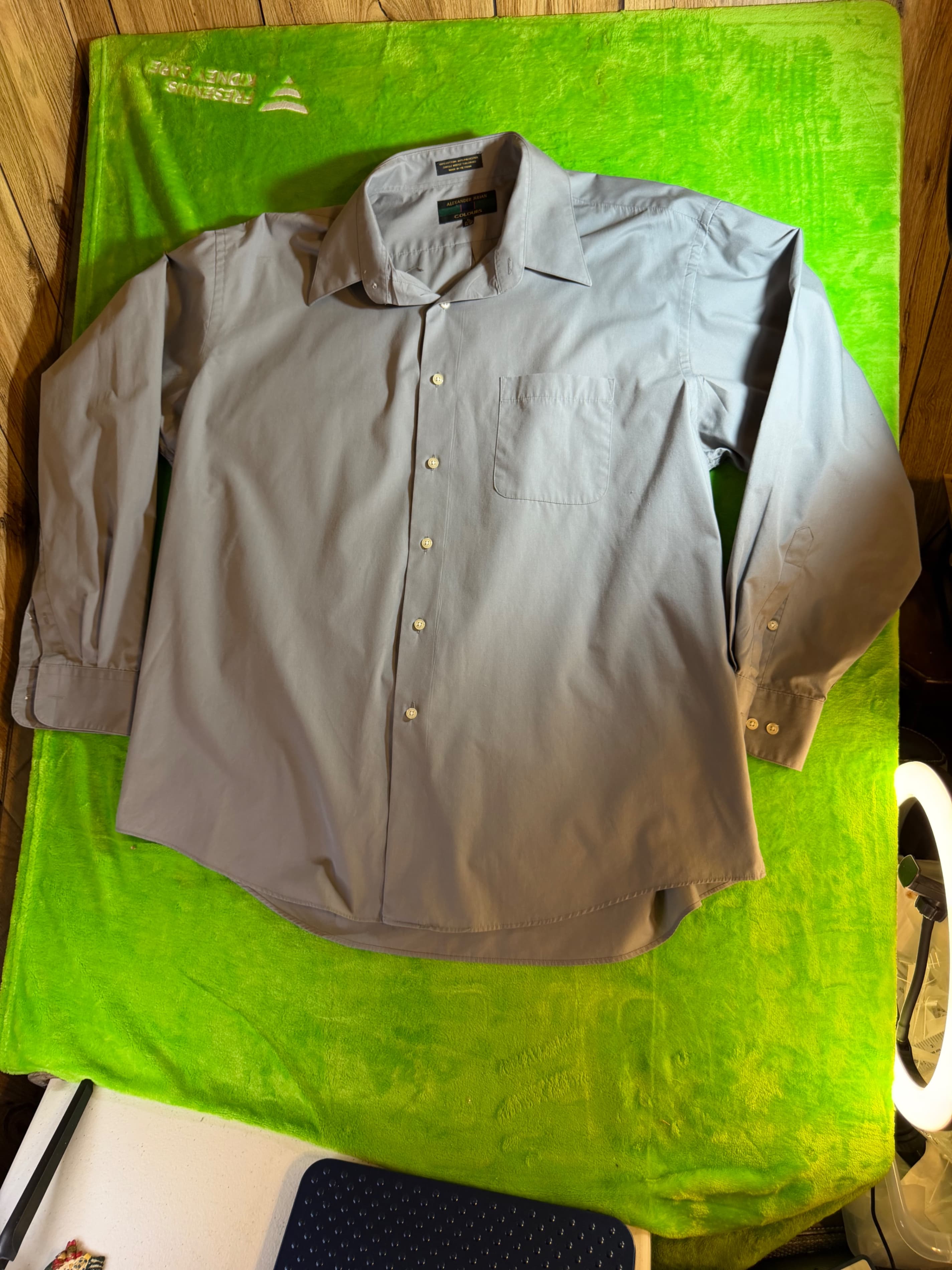 Alexander Brian Colours Gray Long Sleeve Dress Shirt Size 16.5