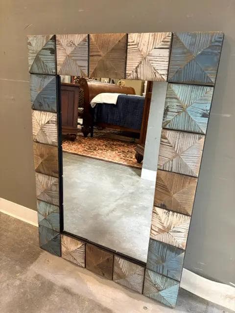 Kirklands Block Wooden Mirror