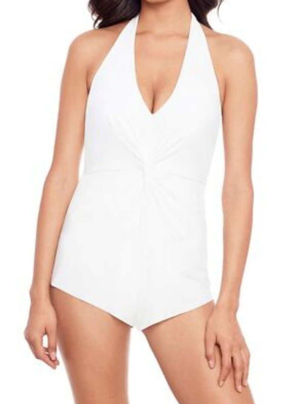 MagicSuit Women's Swimwear Solid Theresa Romper Halter Tie One Piece SZ14 NWT