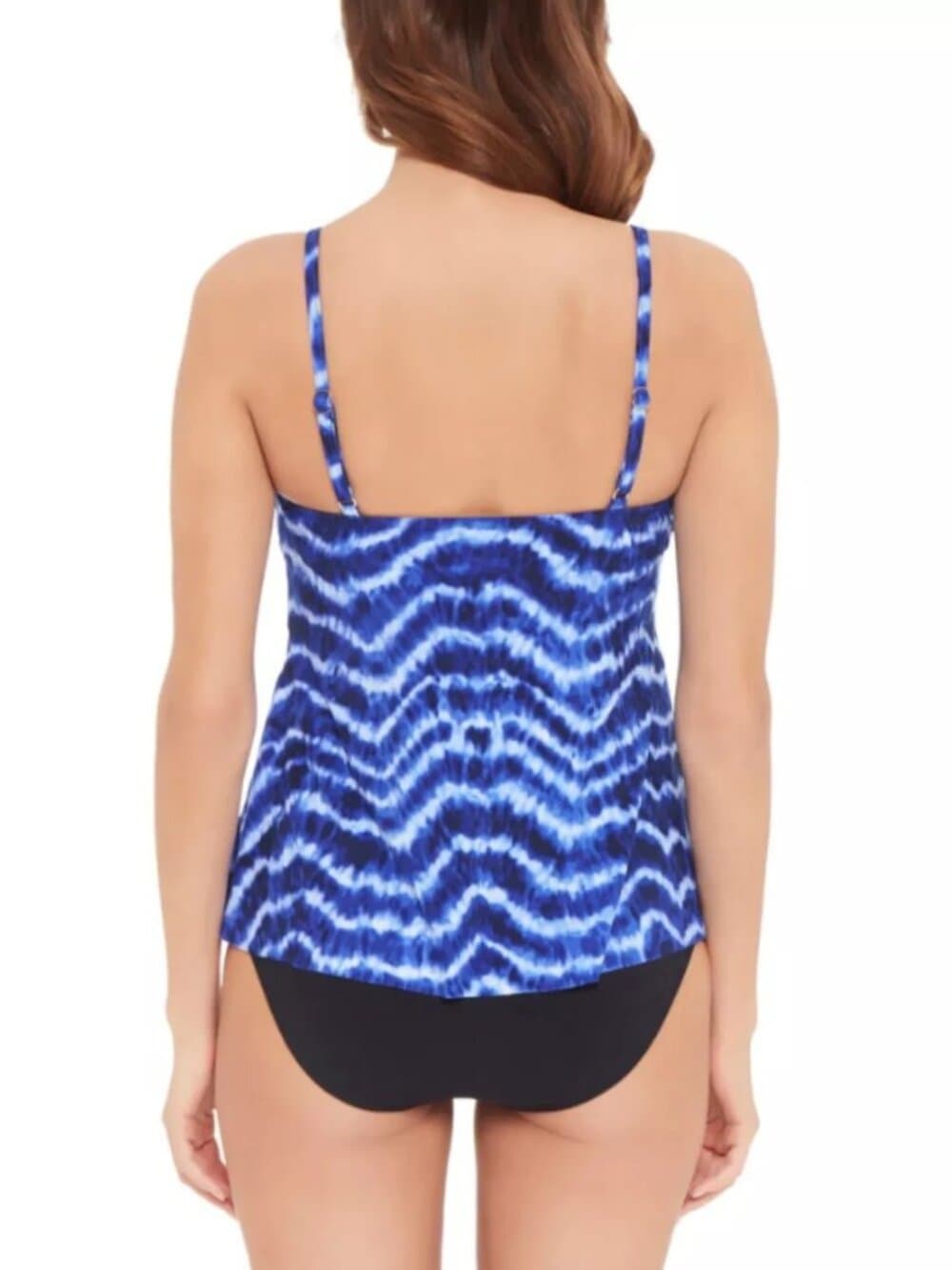 NWT Magicsuit New Wave Chloe Slimming Tankini Top Blue Size 8 Soft Cup Bra