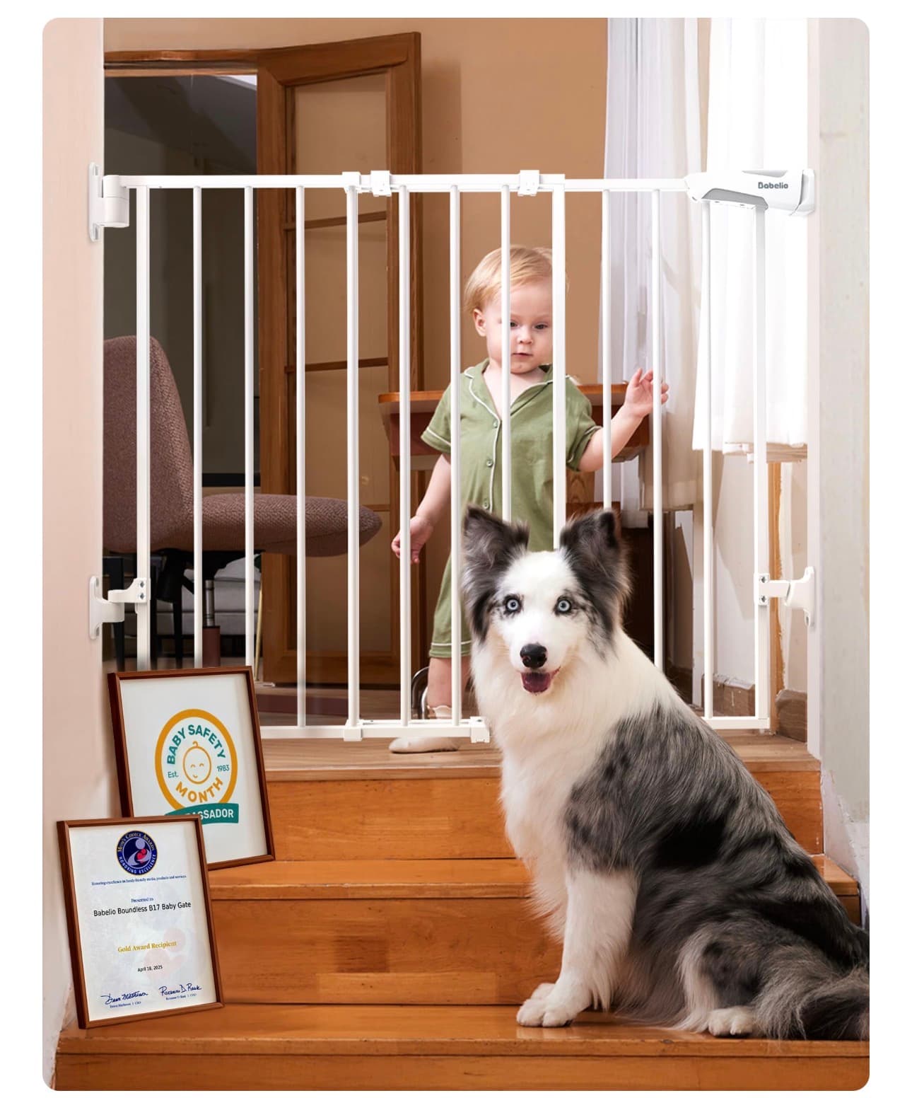 Babelio Retractable Safety Gate for Babies and Pets