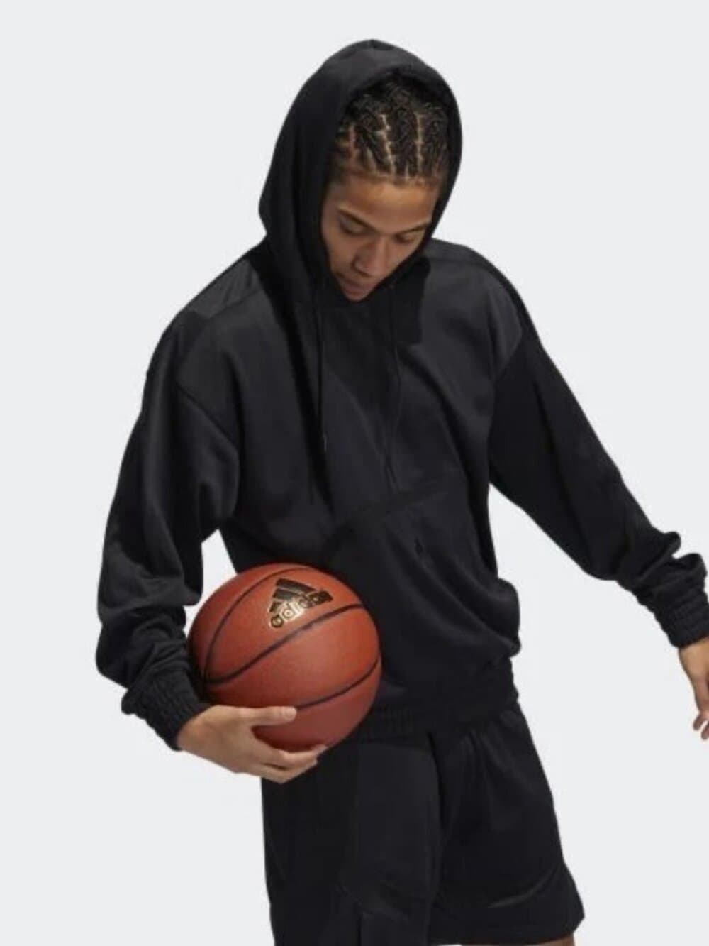 adidas Cross Up 365 Hoodie- Men's Basketball - Black - FR0946 Size 2XL