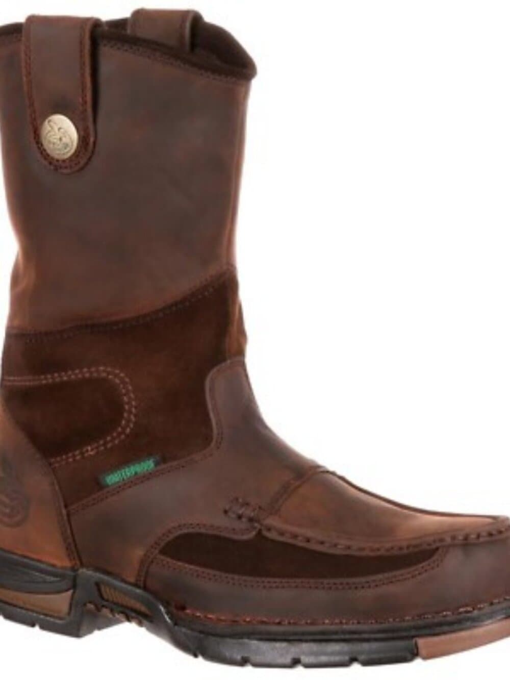 Georgia Boot Waterproof Moc Toe Pull On Work Boots Comfort Brown