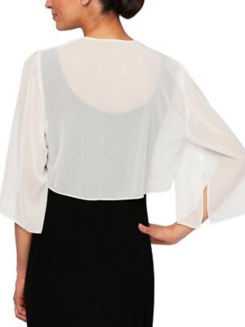 Alex Evenings Women's Shrug Jacket with 3/4 Sleeve Elegant Cropped Size L