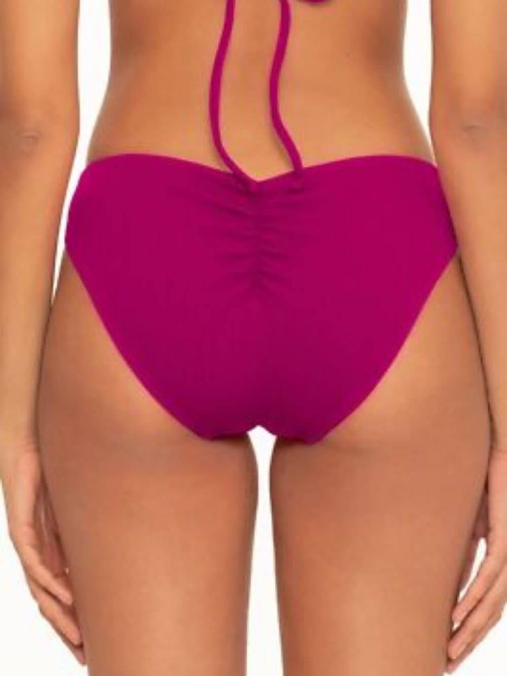 BECCA by Rebecca Virtue Fine Line Rib Adela Hipster Bottoms Pomegranate XS