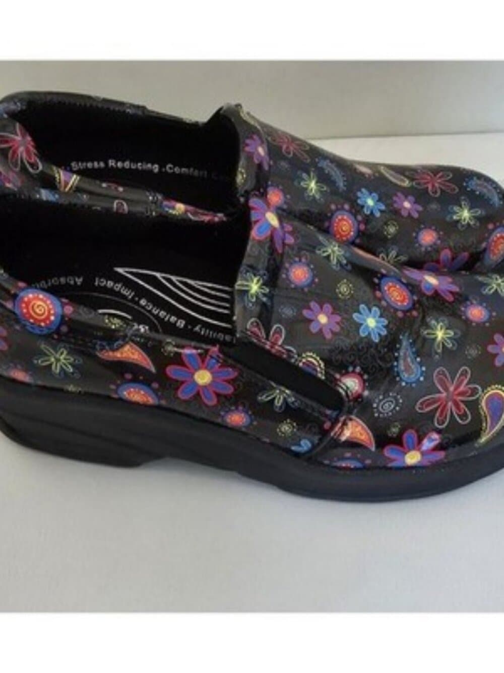 Easy Works By Easy Street Clogs Nurse Shoes Paisley 7.5M
