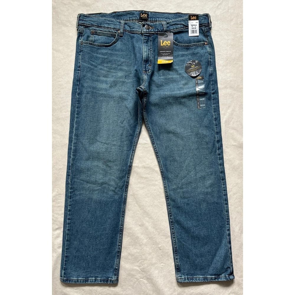 NEW Lee Slim Fit Straight Leg Comfort Glory Blue Denim Jeans 34x34