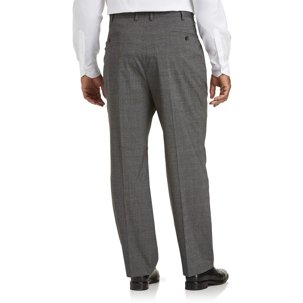 J.M. HAGGAR CLASSIC FIT FLAT FRONT DRESS PANT BIG & TALL,HEATHER GREY, 60W X32L