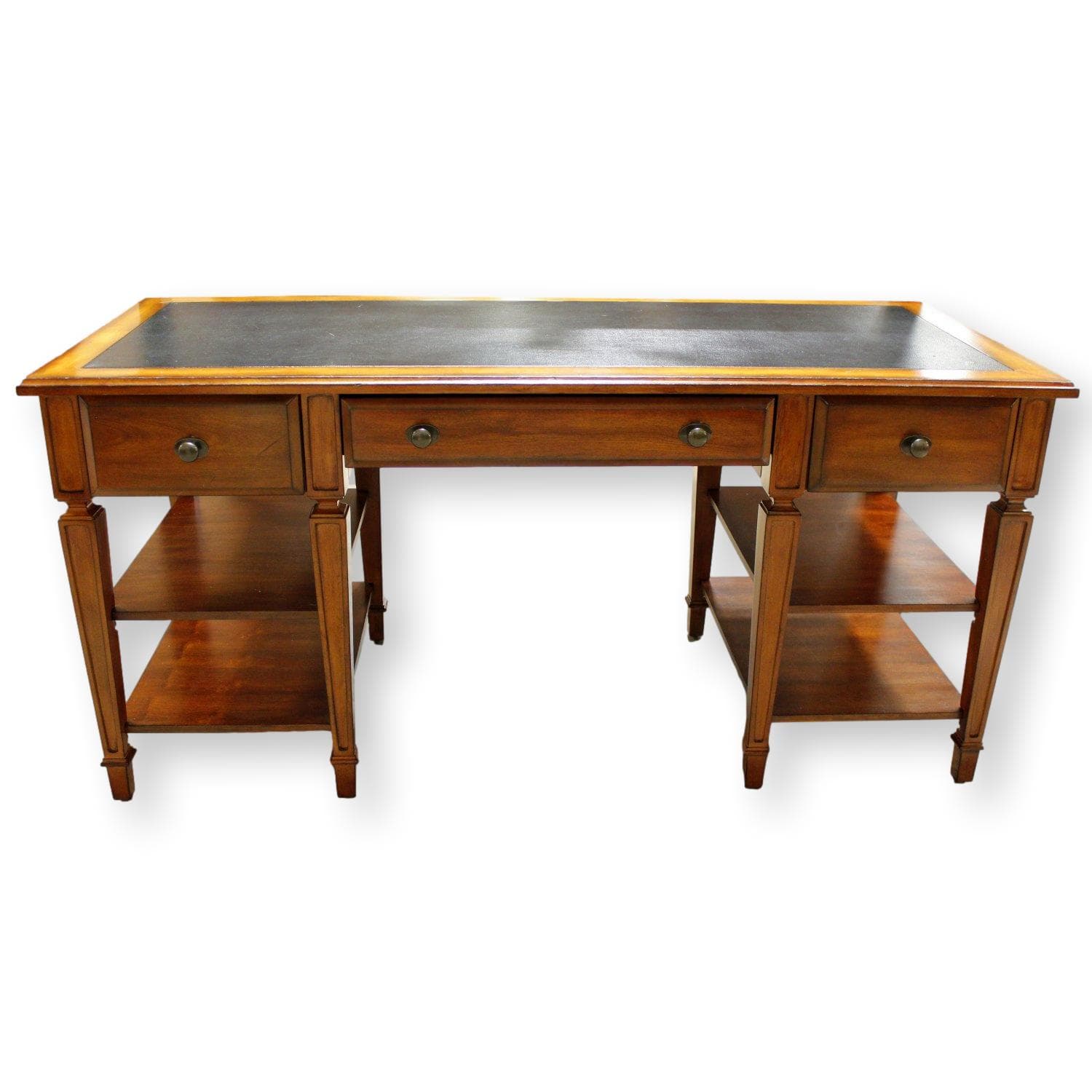 Keyhole Desk w/Black Leather Top