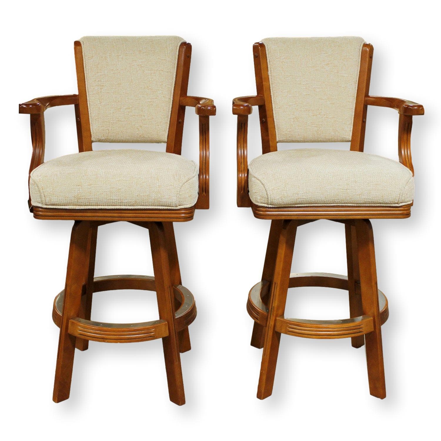 Mikhail Darafeev Pair of Swivel Bar Stools - Beige