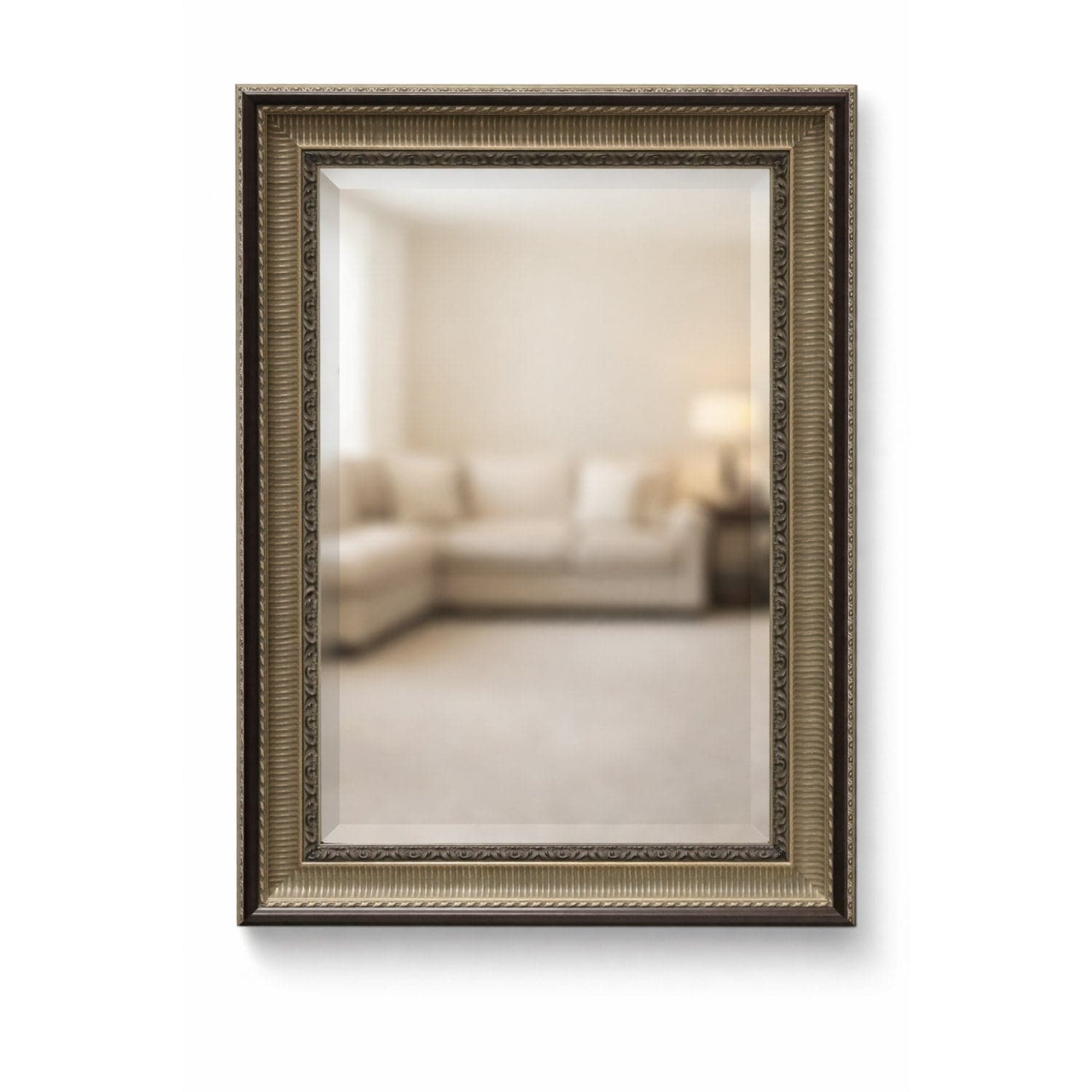 Chestnut & Silver Beveled Mirror