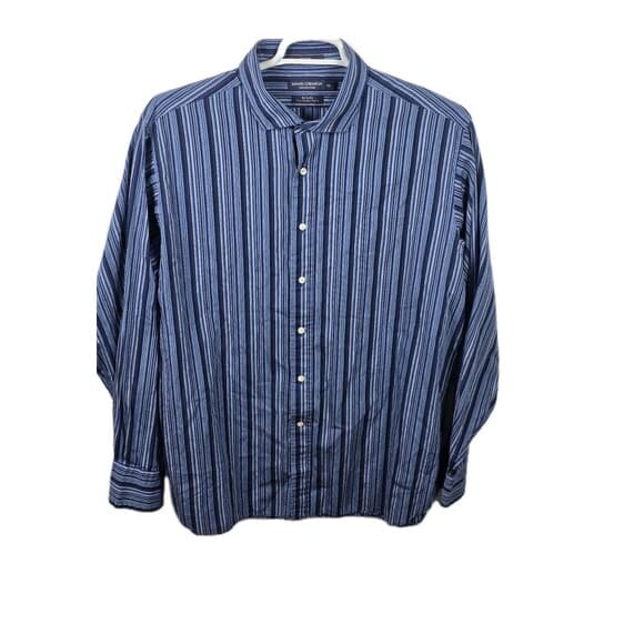 Daniel Cremieux Classics XXL Men's Blue Multicolor Striped Long Sleeve Shirt.