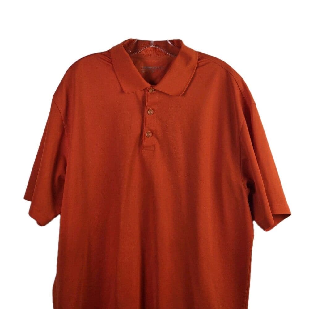 Nike Dri Fit Mens XL Orange Golf Performance Stretch Short Sleeve Polo Shirt