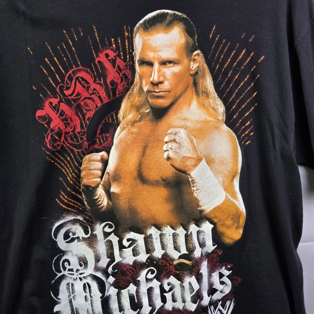 Vintage WWE Wrestling XL Shawn Michael's Black Wrestlemania Short Sleeve Shirt