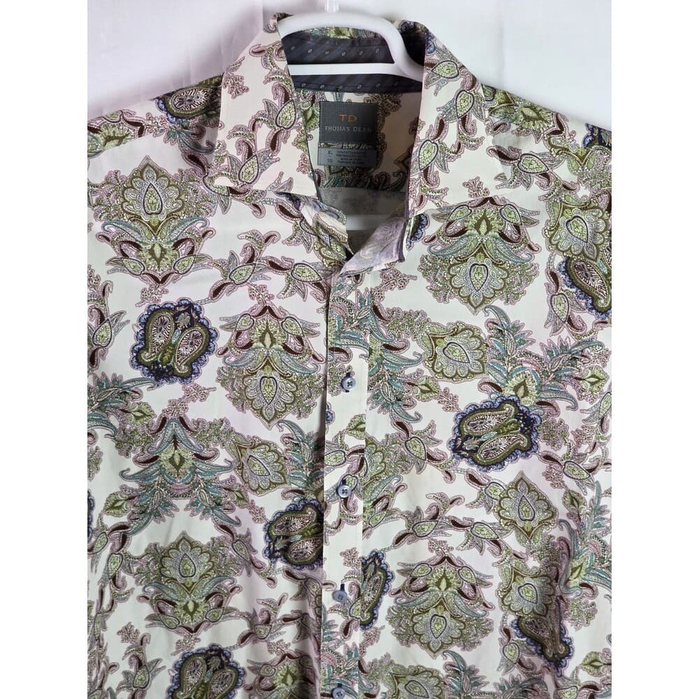 Thomas Dean Men’s XL Multicolored Paisley Long Sleeve Button Up Shirt