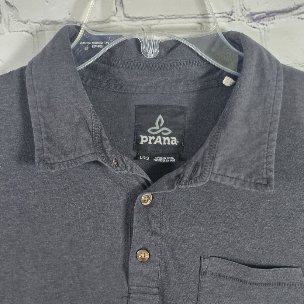 Prana Men's Large Dark Grey Short Sleeve Shirt