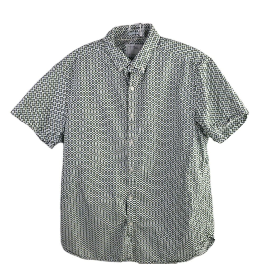Denim And Flower Men's Medium Short Sleeve Button Down Shirt