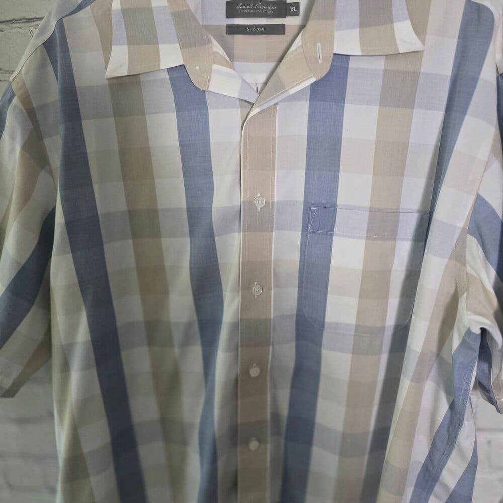 Daniel Cremieux Men's XL Signature Plaid Short-Sleeve Button Down Shirt