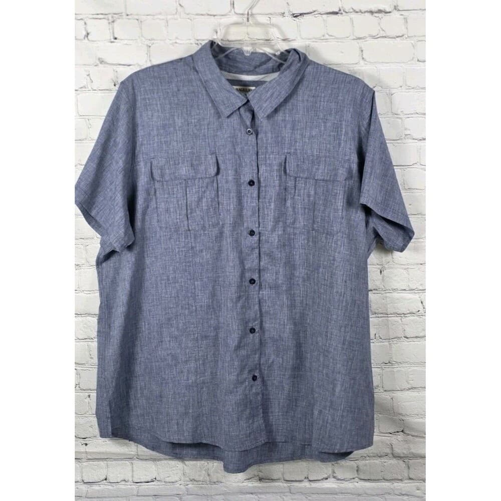 Magellan Men's 3X Gray Classic Fit Vented Short Sleeve Fishing Shirt