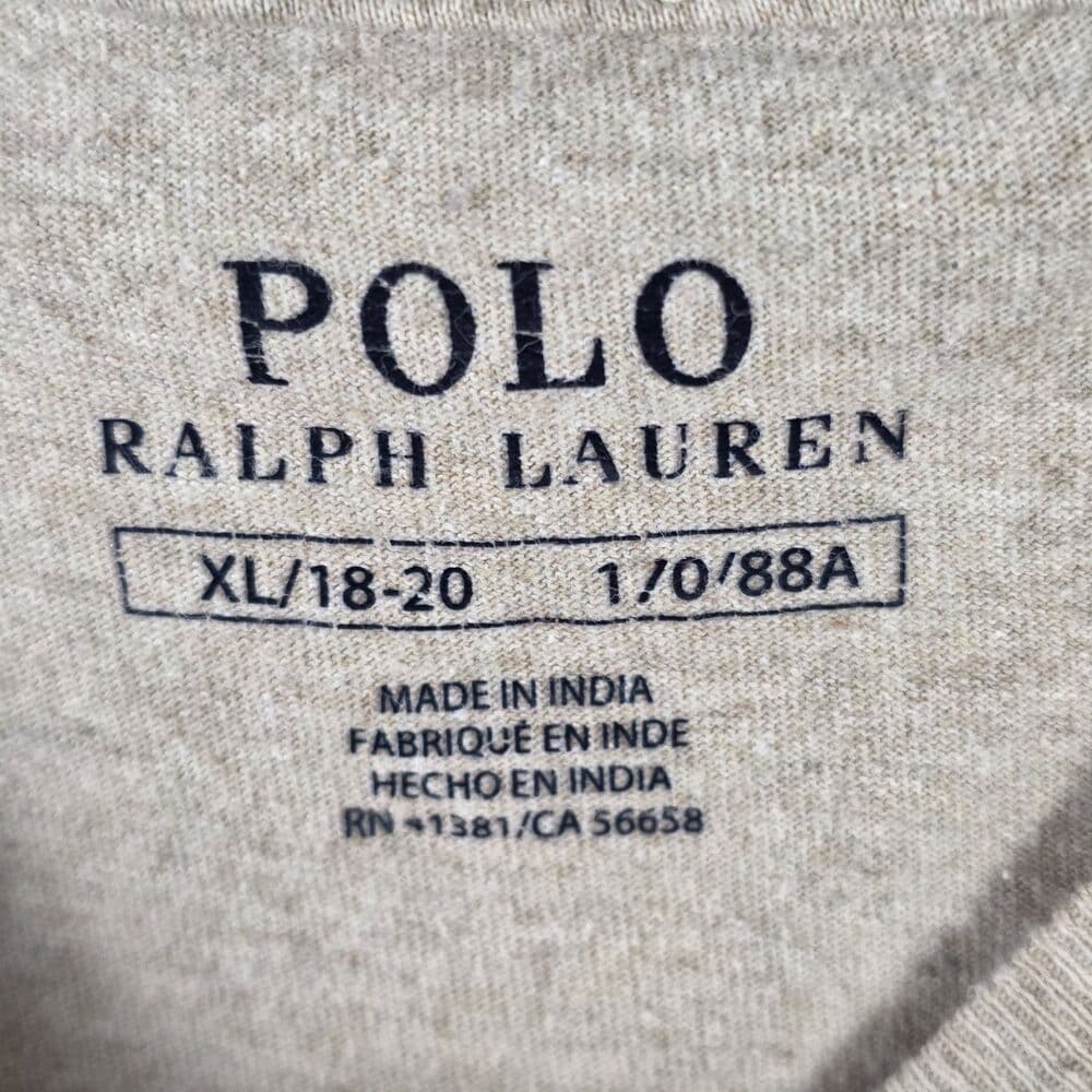 Polo Ralph Lauren Youth XL (18-20) Cream Short Sleeve T-Shirt