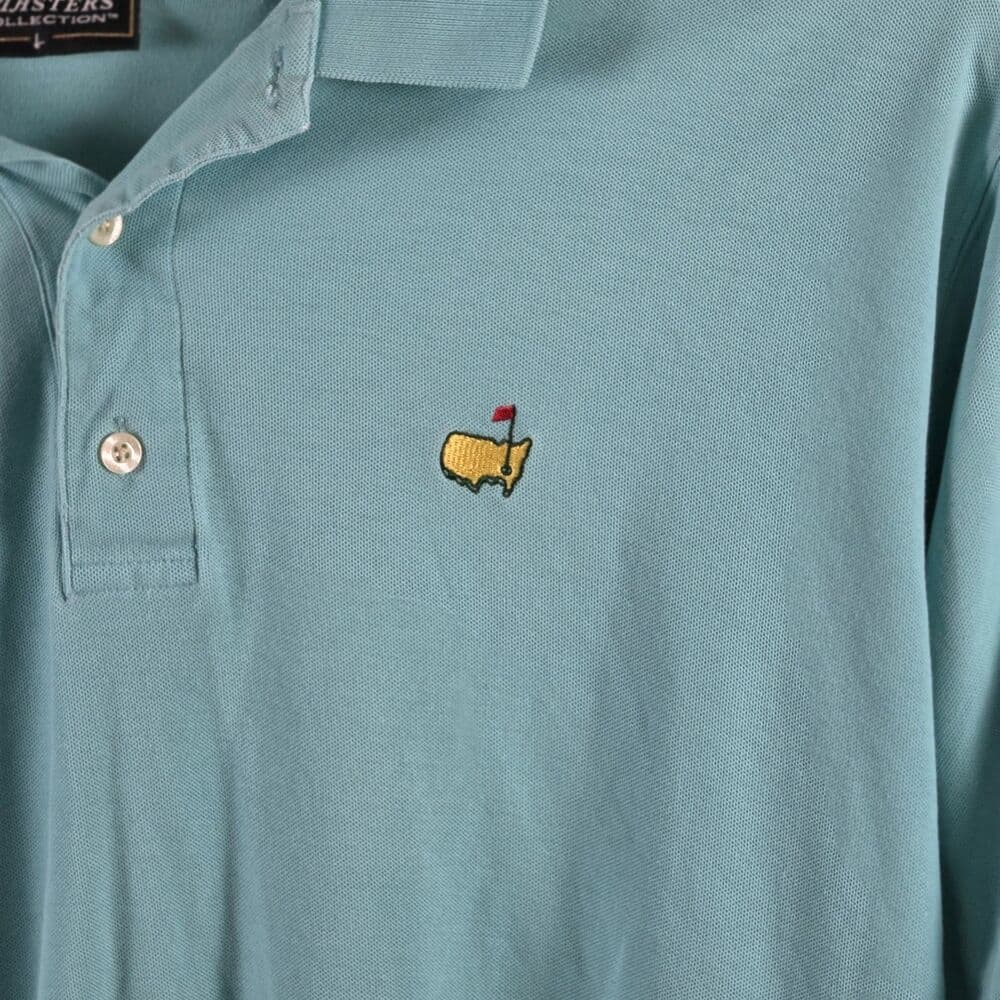 Vintage Master's Men's Large Teal Blue Short Sleeve Golf Polo Shirt