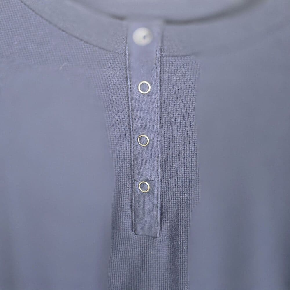 Izod Men's XL Navy Blue Thermal Henley Long Sleeve Shirt