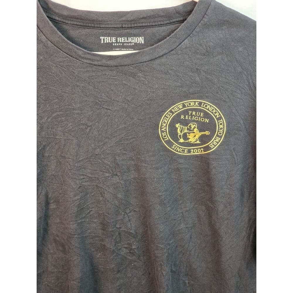 True Religion Men's XL Buddha Brand Black Short Sleeve T-shirt