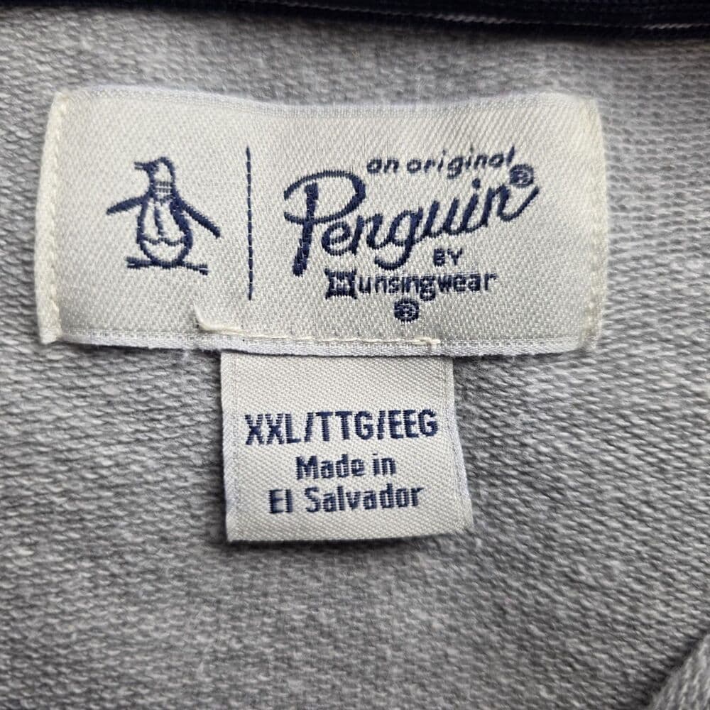 Original Penguin Men's XXL Grey Logo Print Pullover Hoodie