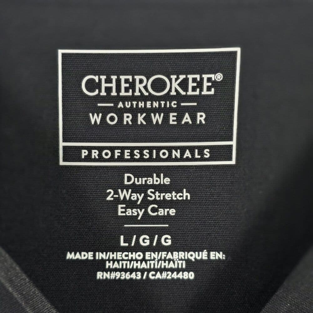 Cherokee Men's Large Gray Workwear V Neck Scrub Top