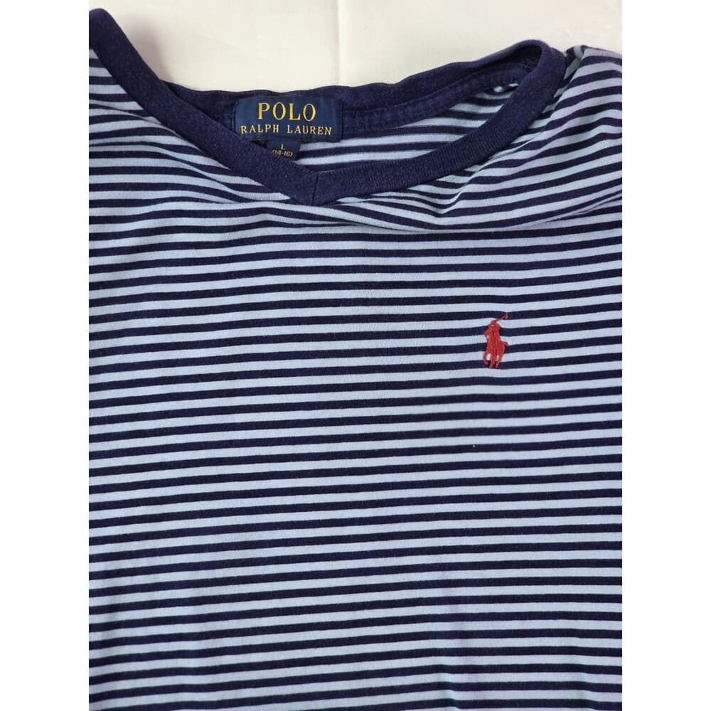 Polo Ralph Lauren Youth 14-16 Blue Striped Short Sleeve Shirt