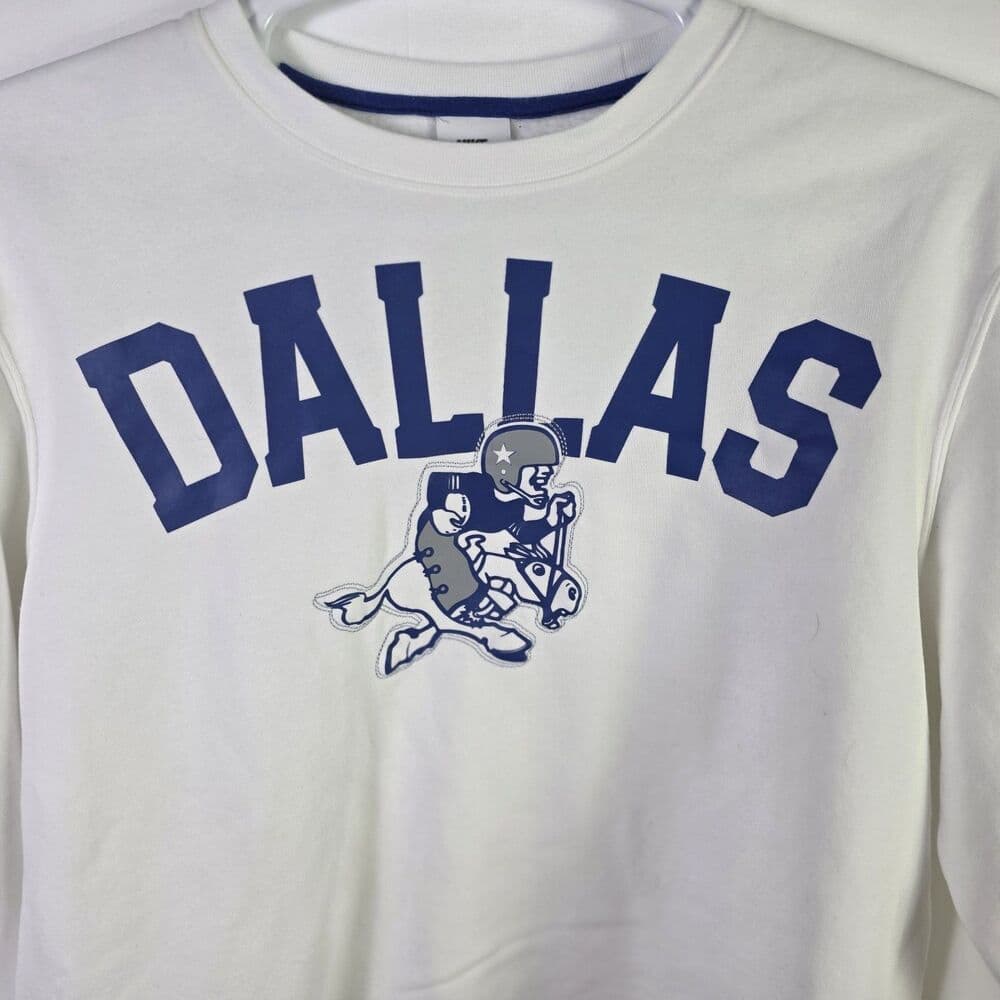 VTG 90's Nike Men's Large White Dallas Cowboys Sweatshirt