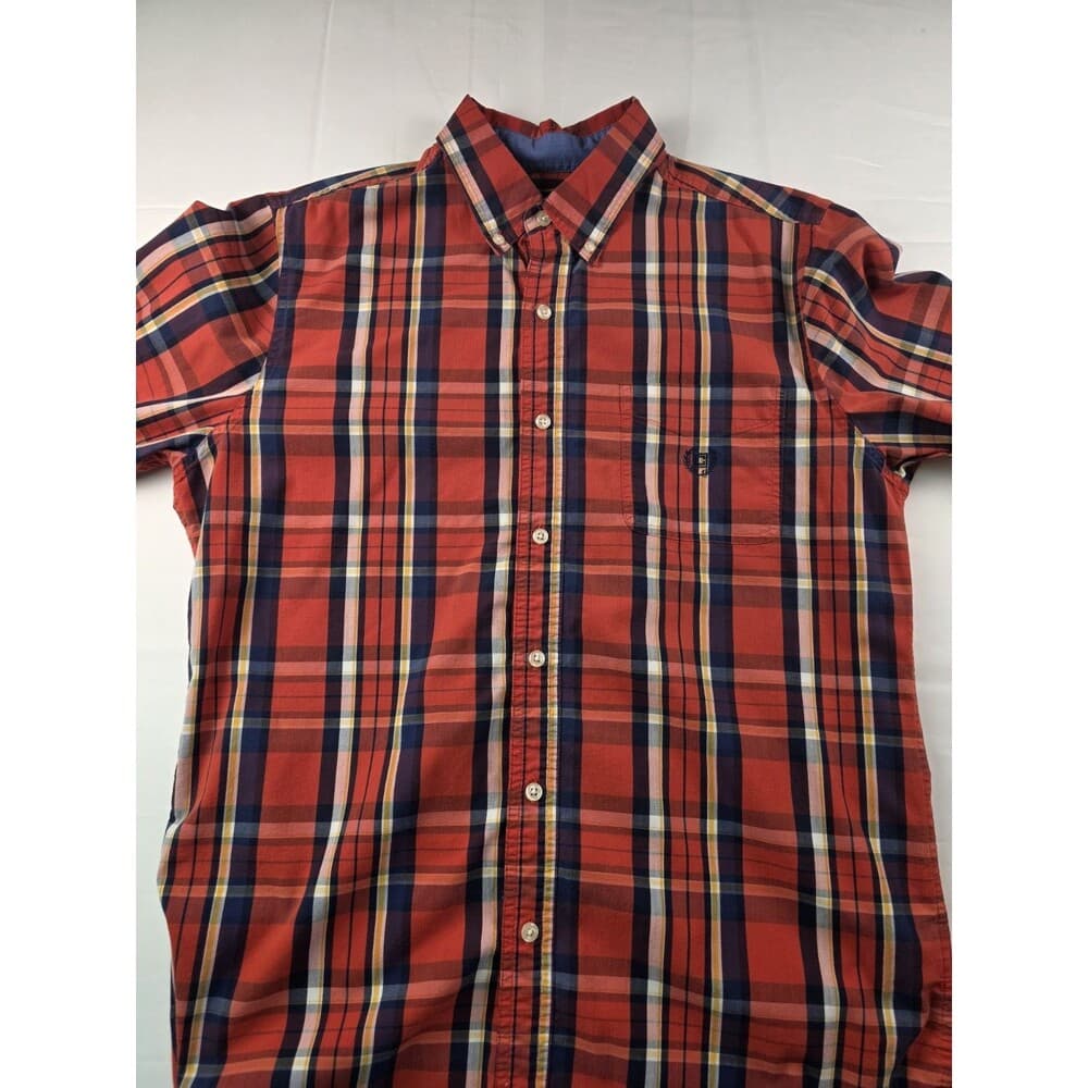 Chaps Easy Care Men's Large Plaid Long Sleeve Button Up Shirt