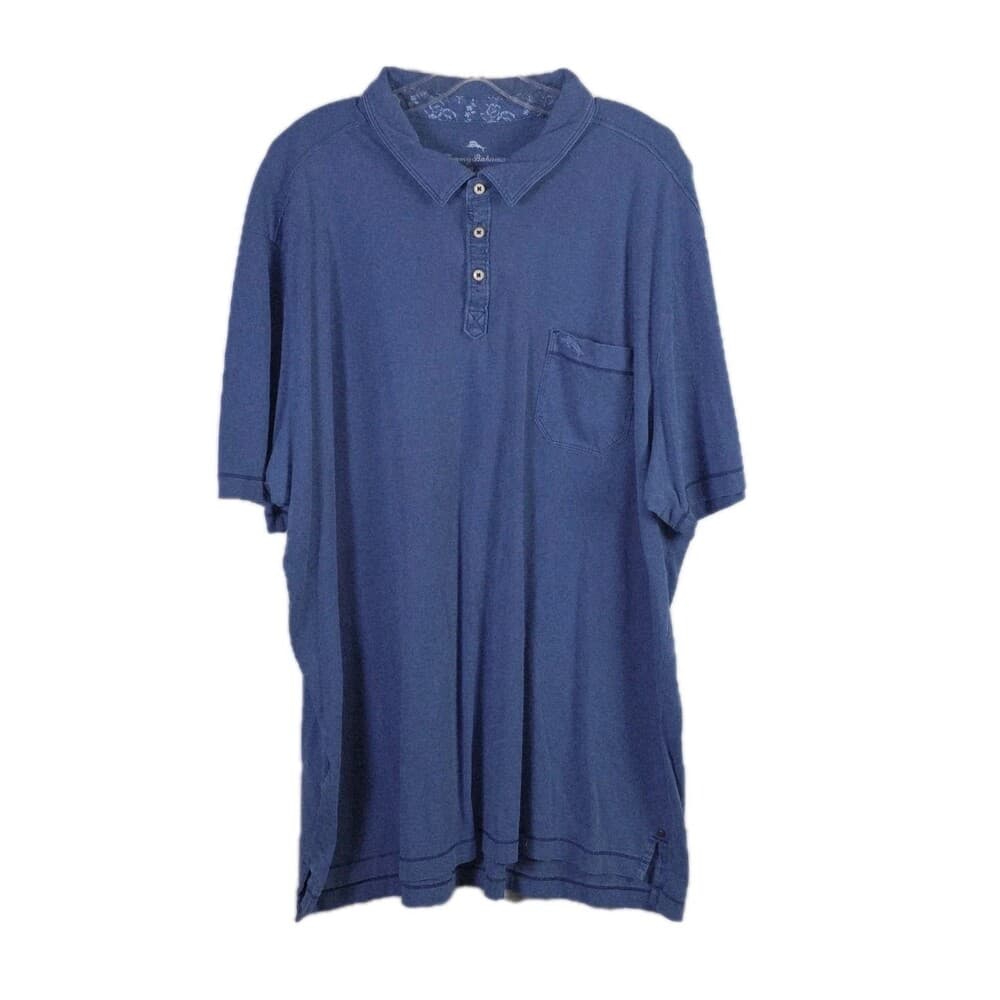 Tommy Bahama Men's XXL Blue Short Sleeve Shirt *Flaws*