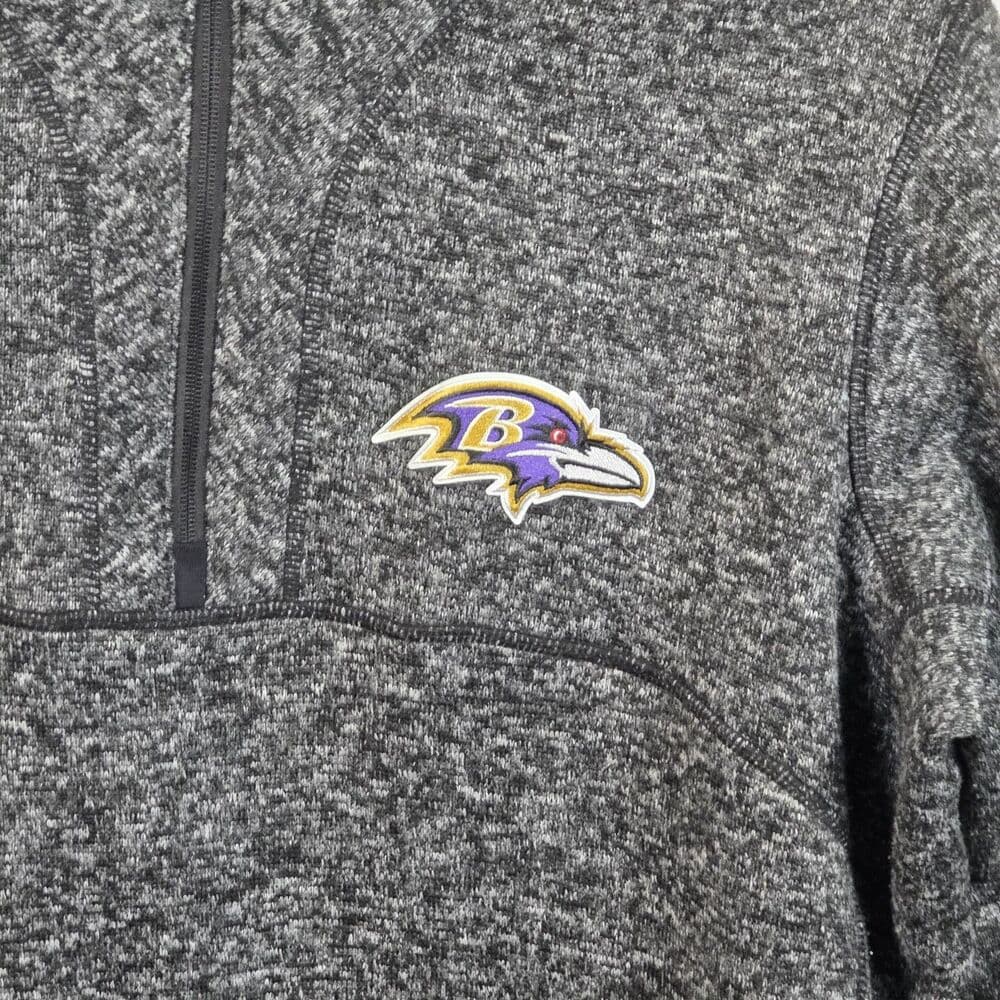 Antigua Men's XL Gray Baltimore Ravens 1/4-Zip Pullover Jacket