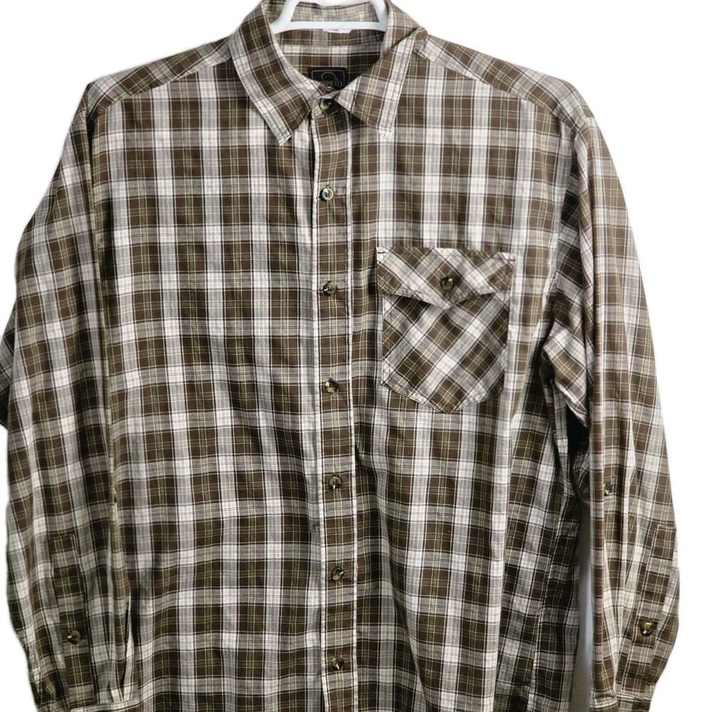 Red Head Men's Large Brown Multicolored Plaid Long Sleeve Button Up Shirt