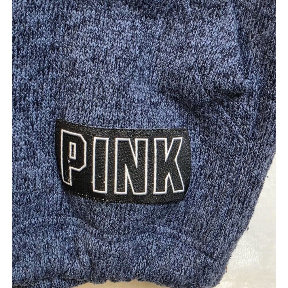 Victoria Secret Pink Women's Size L Blue Marled 1/4 Zip Pullover
