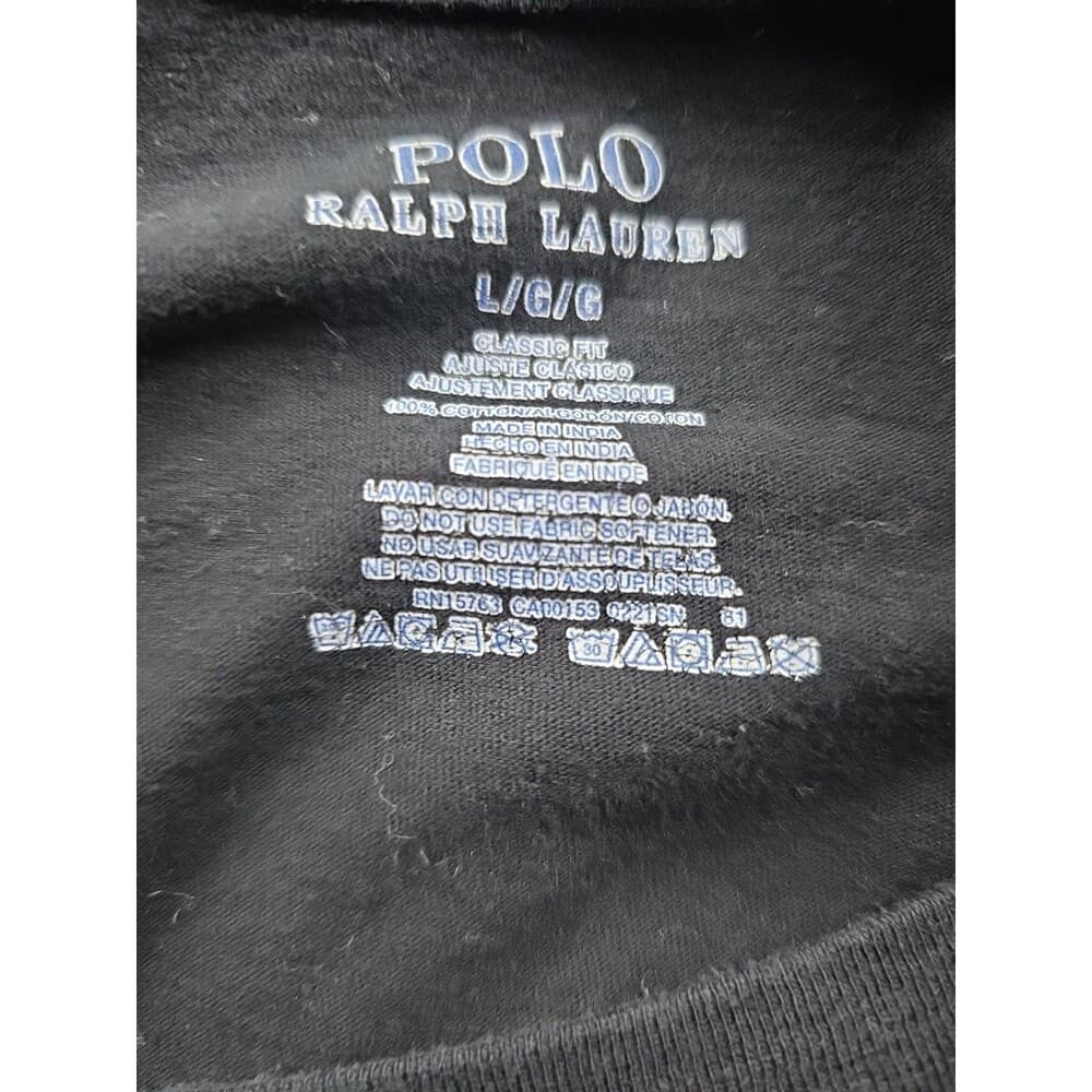 Polo Ralph Lauren Men's Large Black V-Neck Classic Fit Short Sleeve Shirt (2)