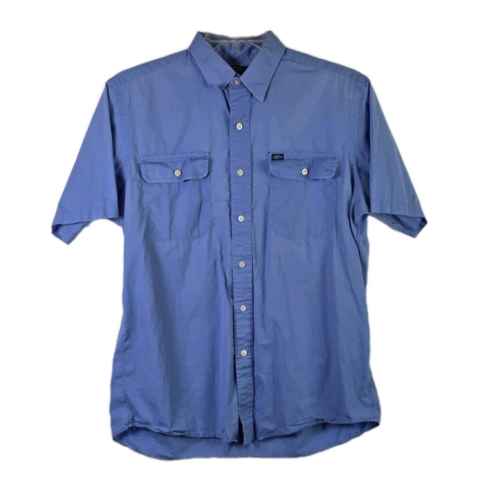 VTG Polo Ralph Lauren Mens Large Blue Chamois Outdoor Button Down Shirt