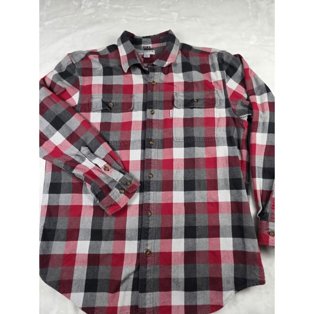 Carhartt Red Black Checker Heavy Flannel Men's Size Large