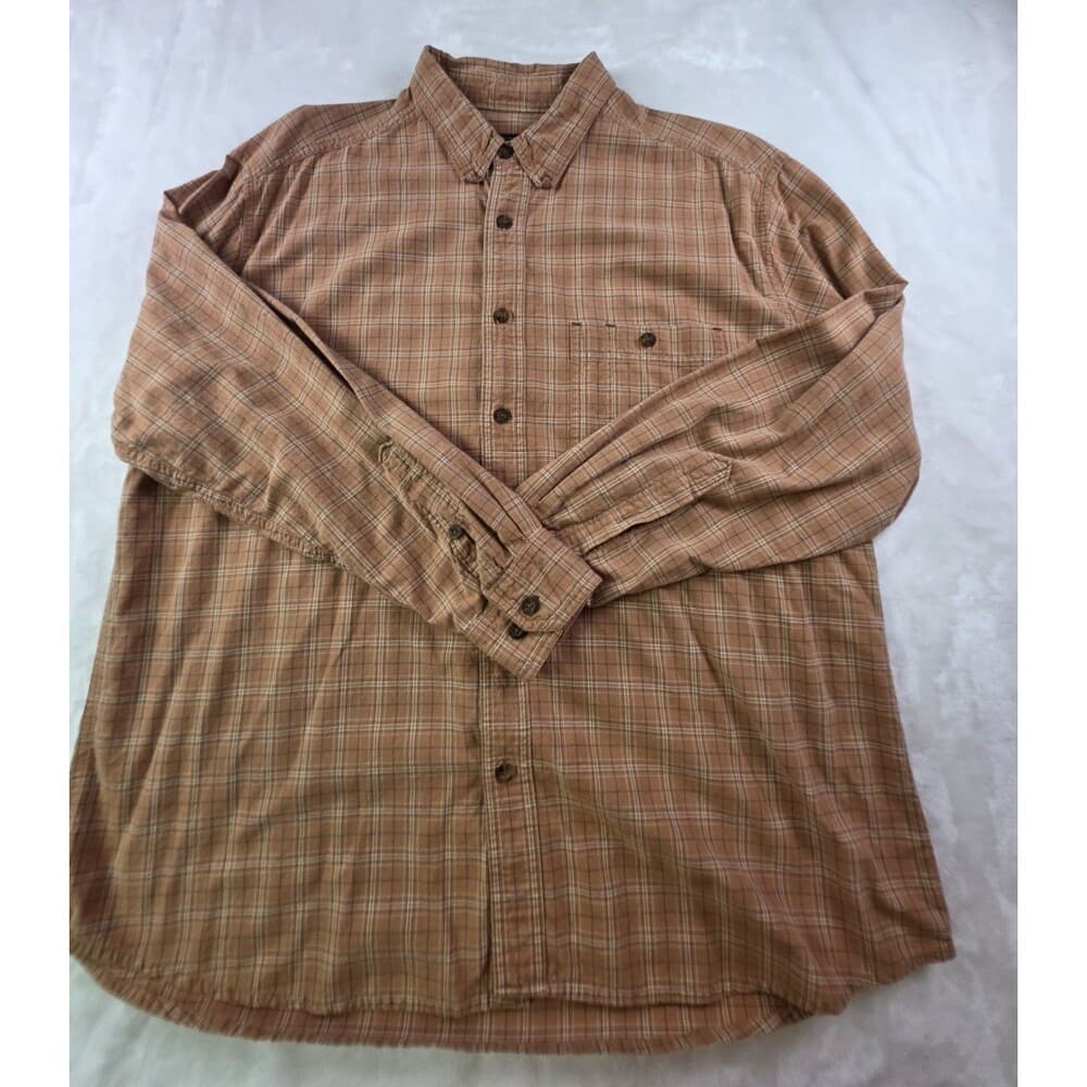 Vintage Woolrich Men's XL Buck Skin Plaid Long Sleeve Shirt